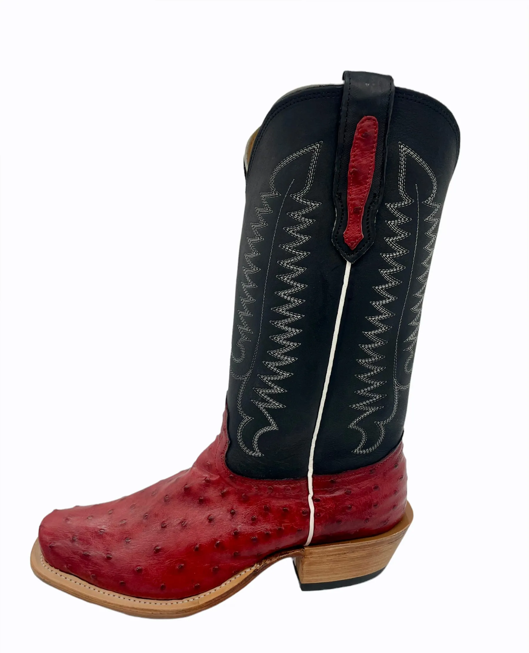 Fenoglio Exclusive Red Full Quill Ostrich Men's Boot