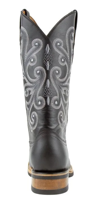 Ferrini Mens French F Calf 1529309 Handcrafted Black Cowboy Boots