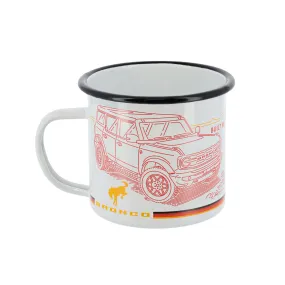 Ford Bronco Built Wild Mountains Enamel Mug