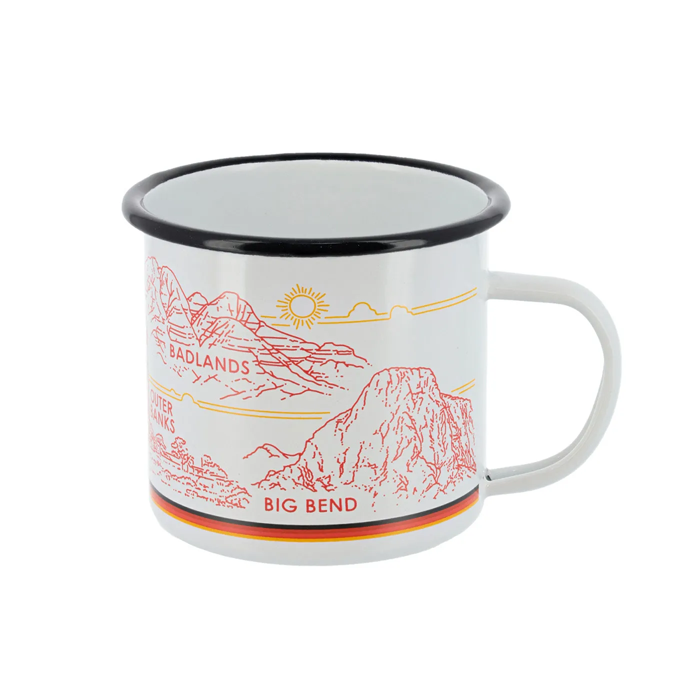 Ford Bronco Built Wild Mountains Enamel Mug