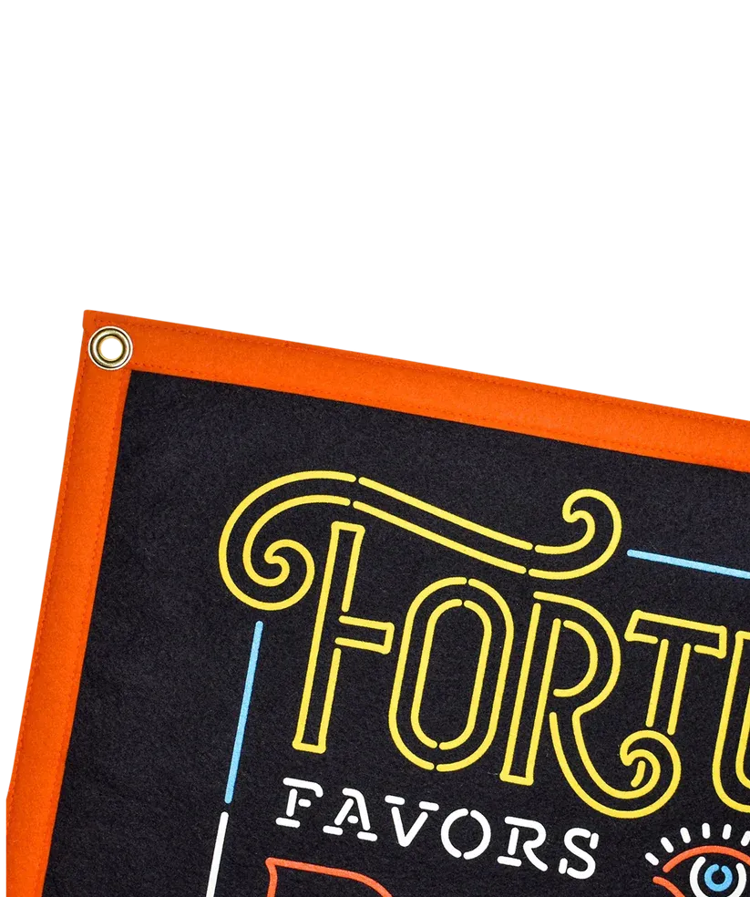 Fortune Favors the Bold Camp Flag - Oxford Pennant