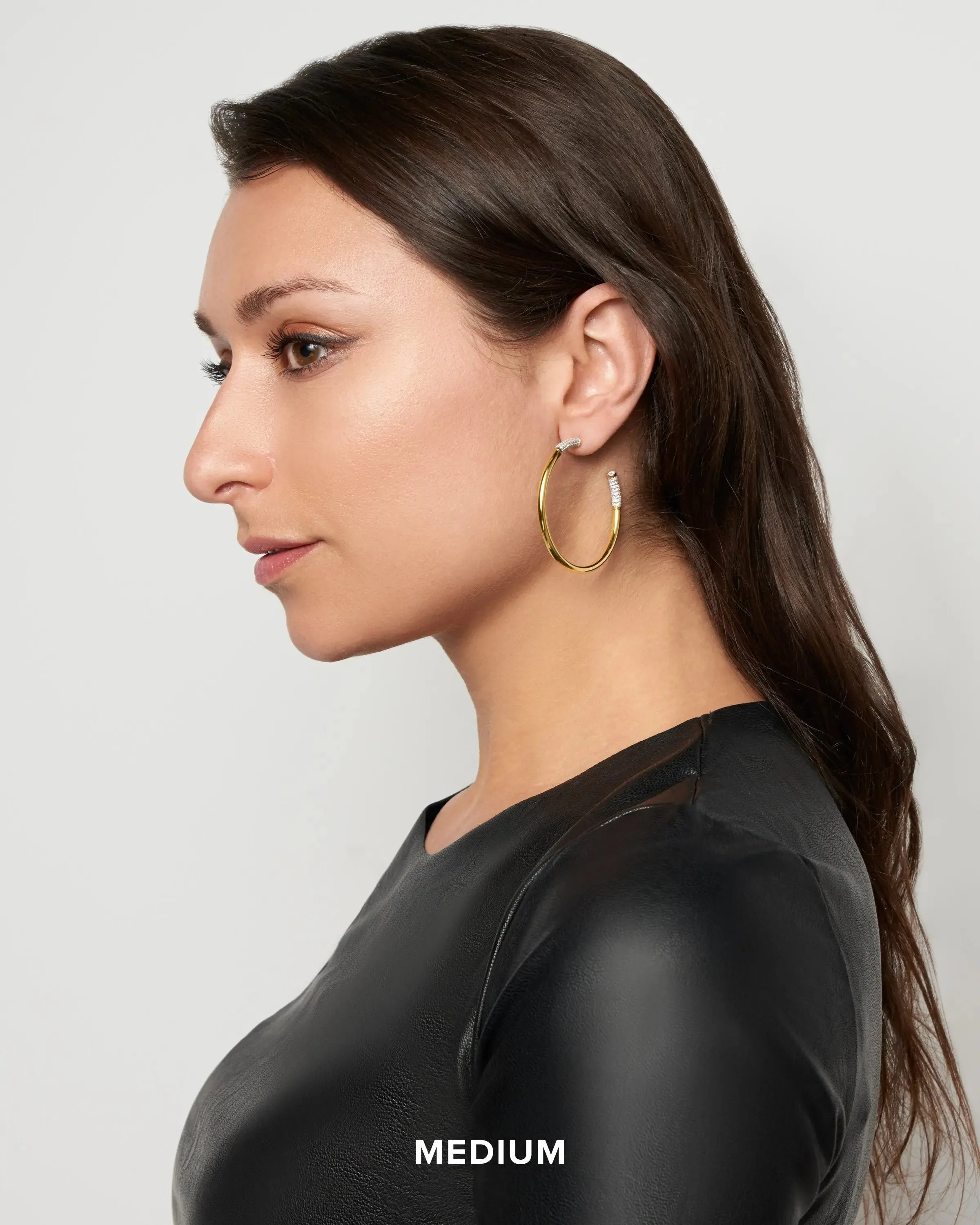 FREIDA ROTHMAN Miss Modern Sleek Hoop Earrings