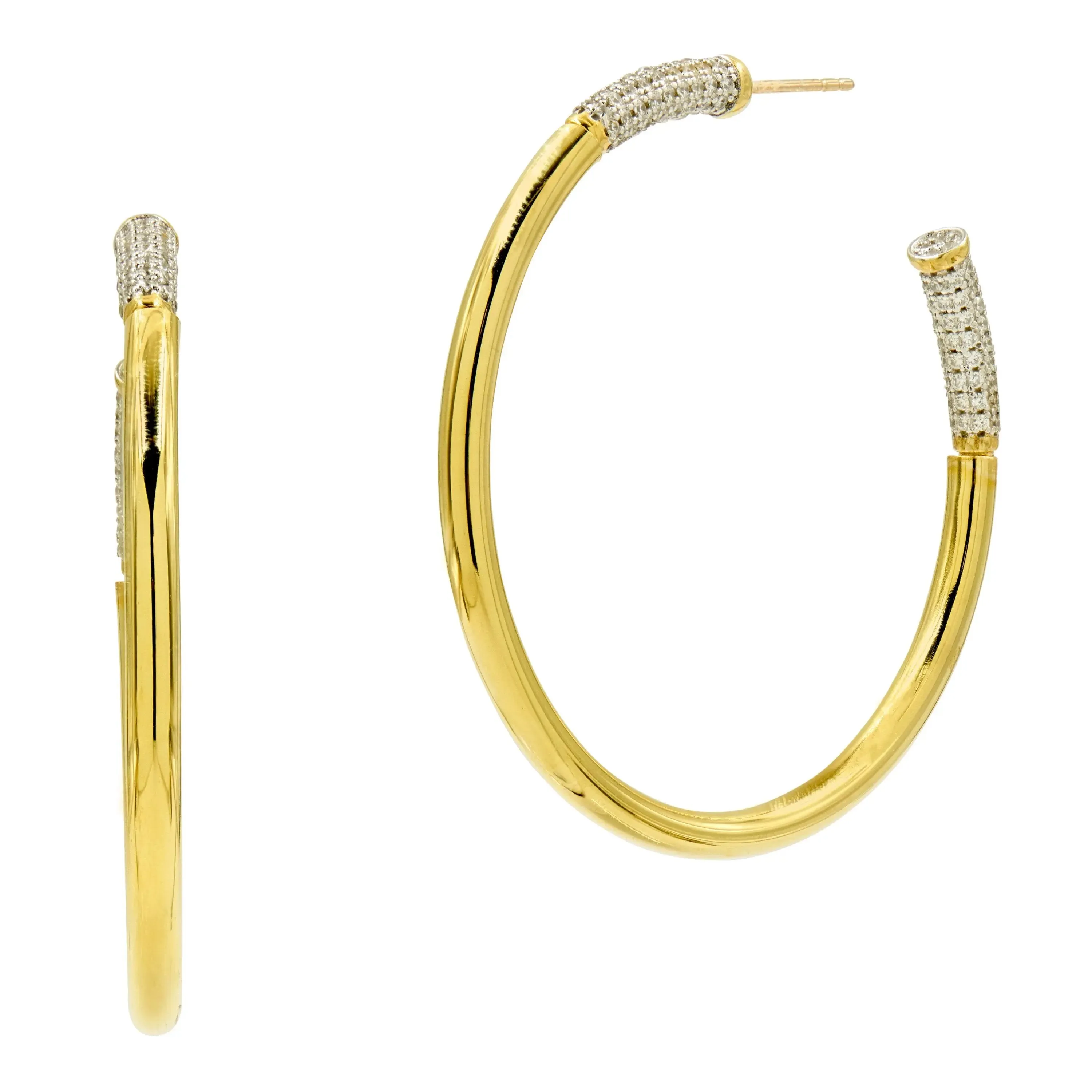 FREIDA ROTHMAN Miss Modern Sleek Hoop Earrings