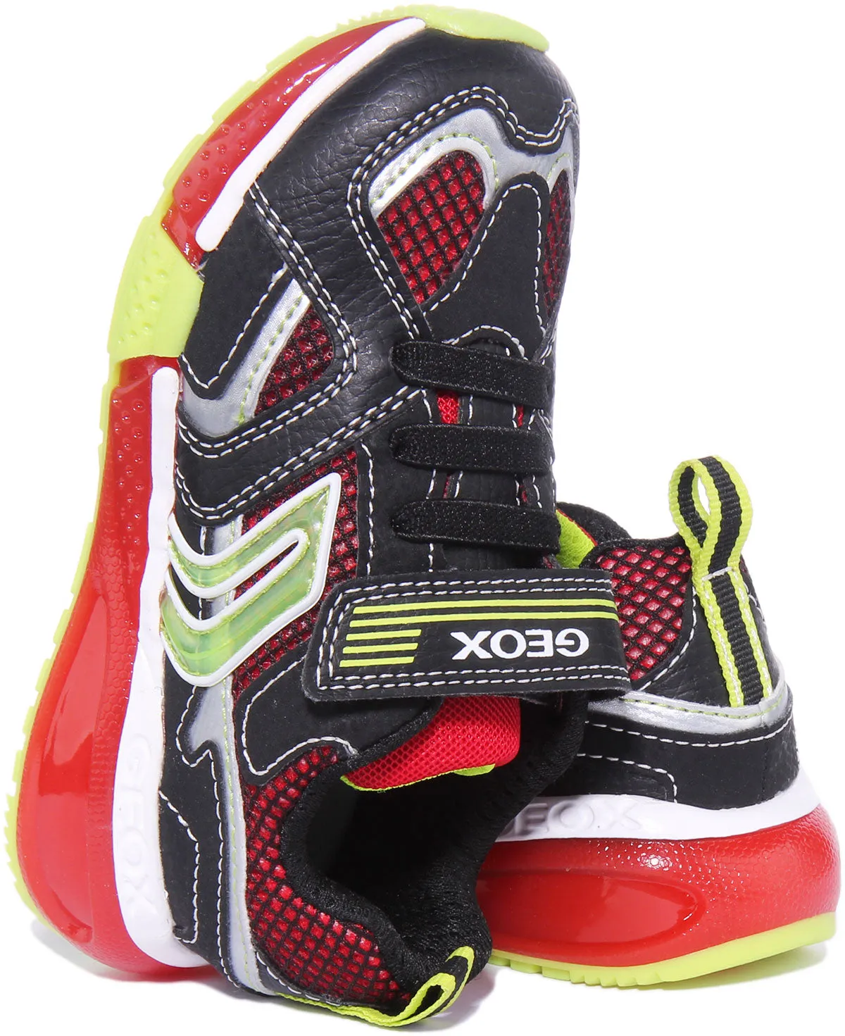 Geox J Bayonyc In Black Red For Kids