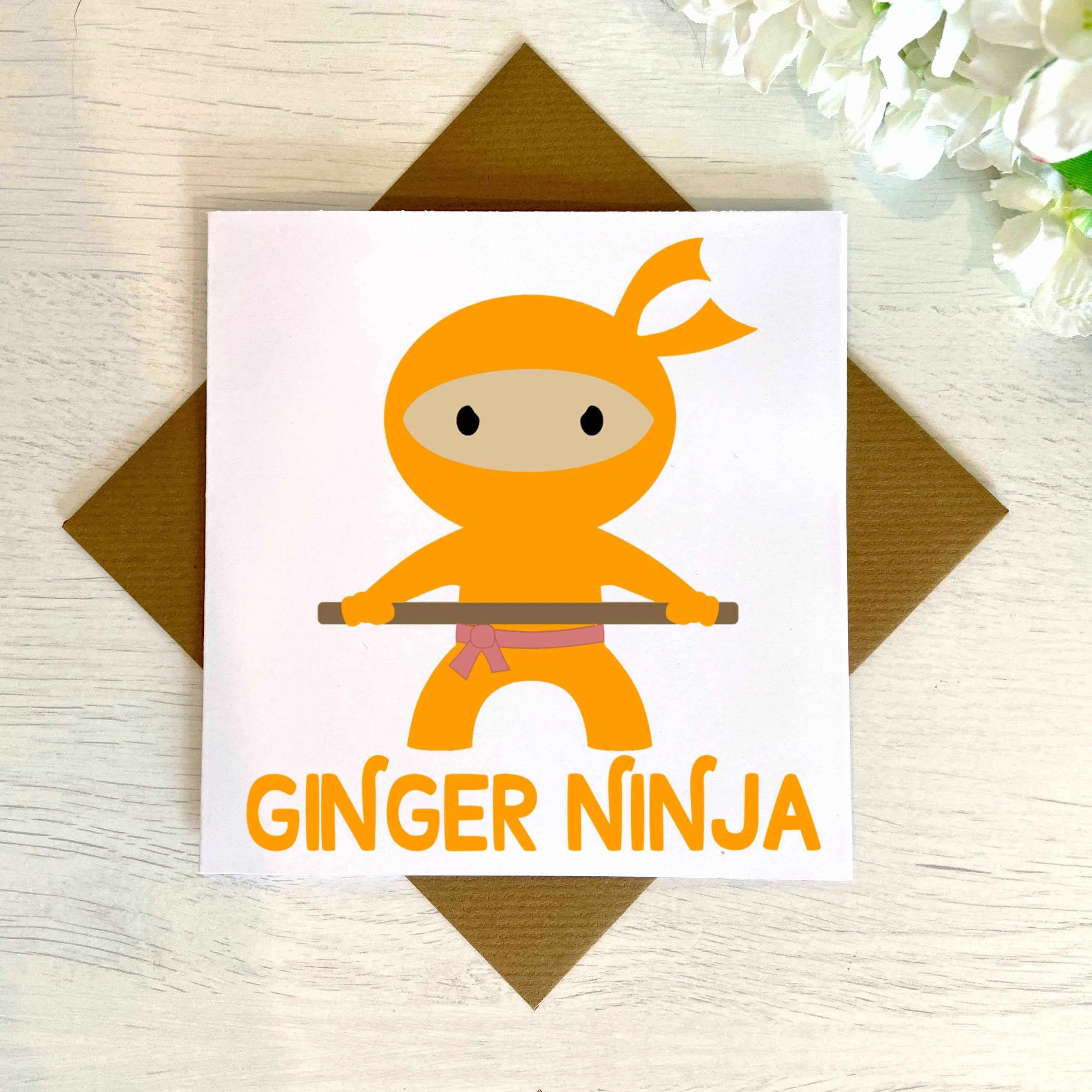 Ginger Ninja Greetings Card