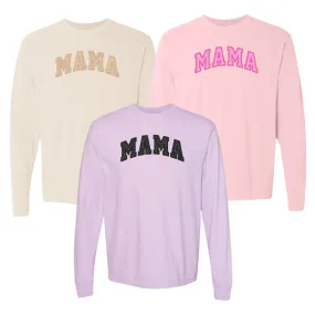 Glitter Embroidery ‘Mama’ Long Sleeve T-Shirt