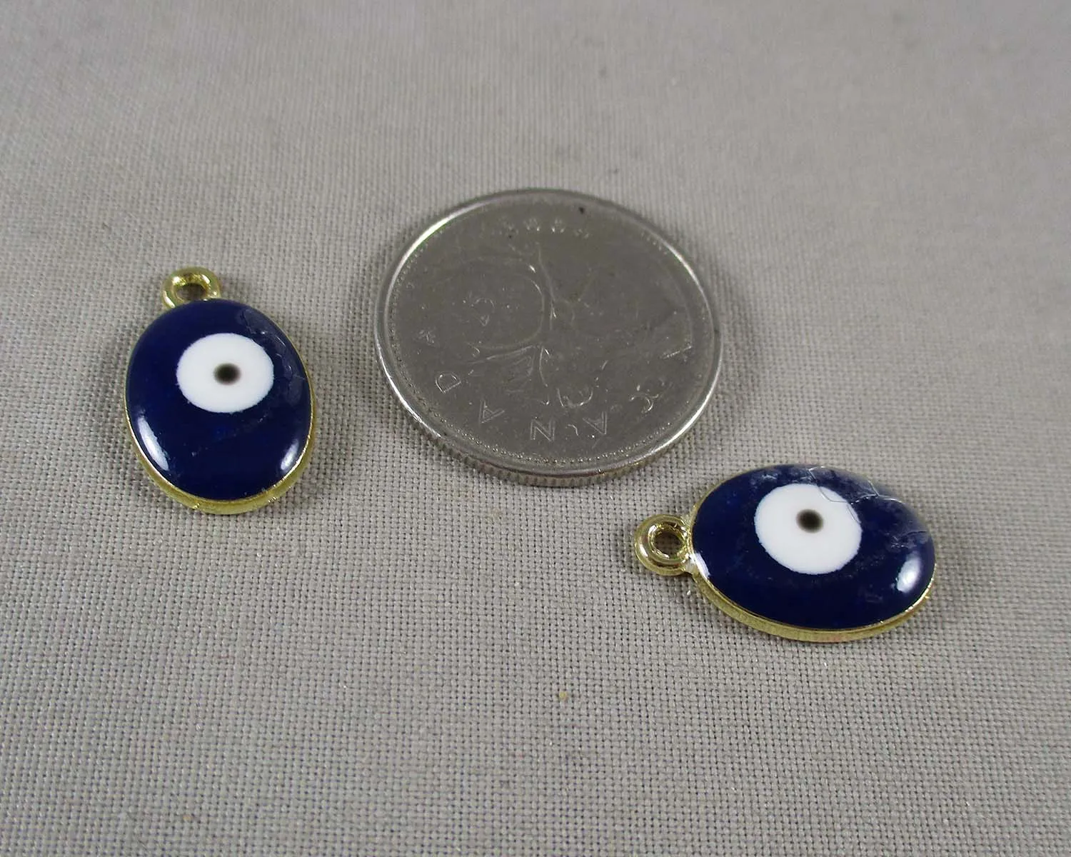 Greek Evil Eye Oval Charms 2pcs (0304)