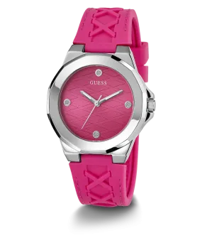 GUESS Ladies Pink Silver Analog Watch