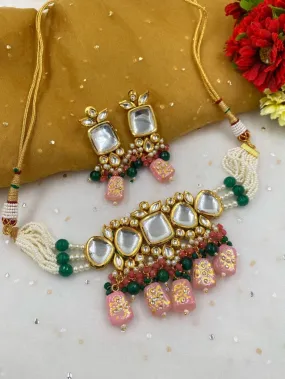 Handcrafted Gold Plated Kundan Choker Necklace Set By Gehna Shop