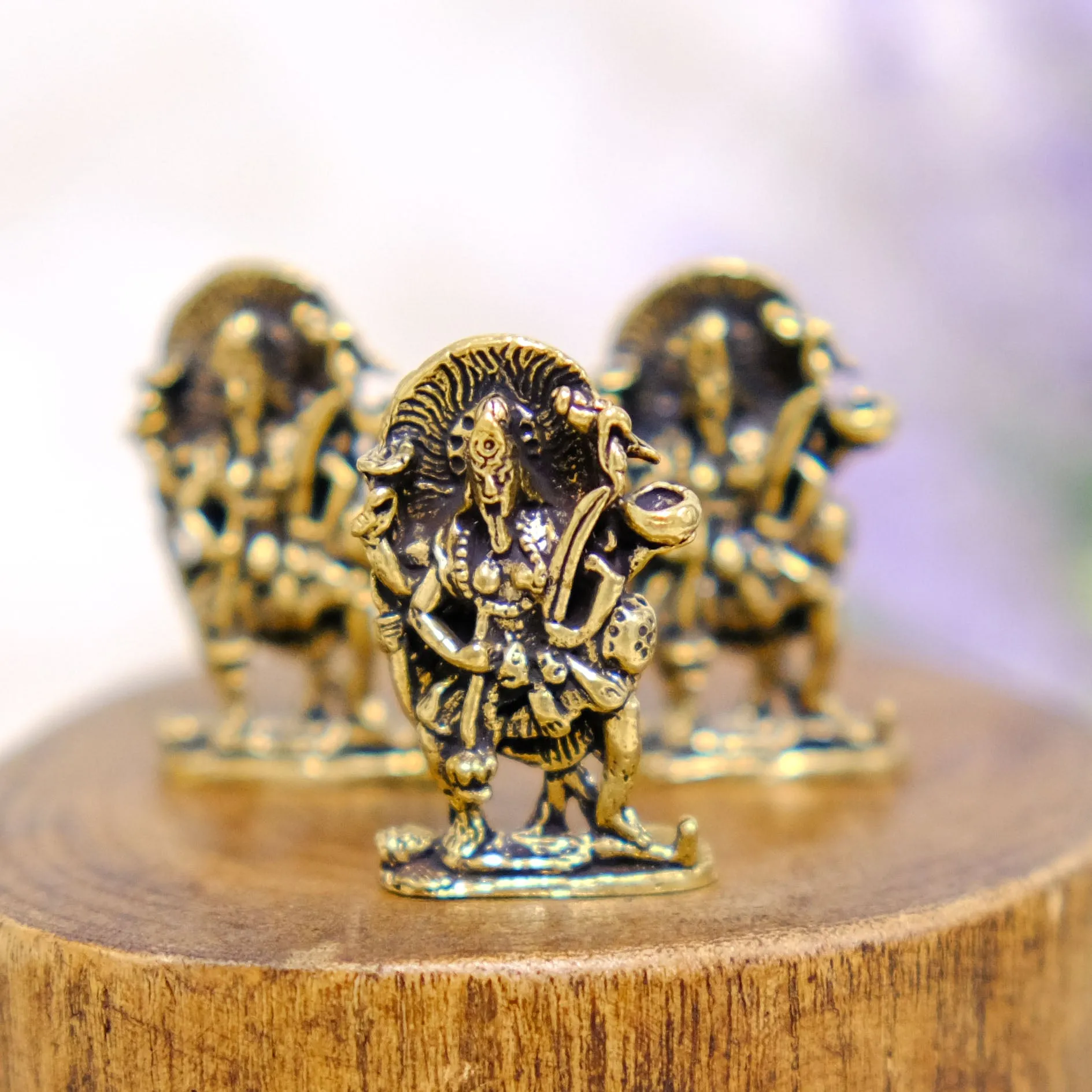 Handmade Brass Kali Statue, Goddess of Protection