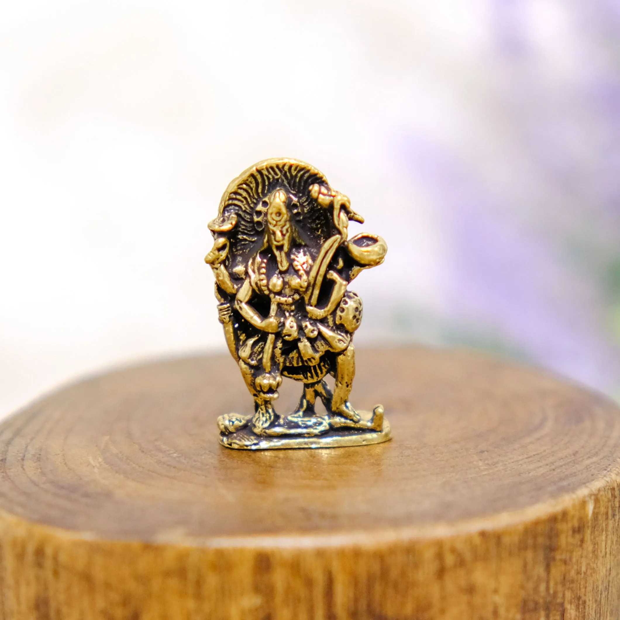 Handmade Brass Kali Statue, Goddess of Protection