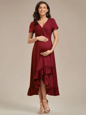 High Low Ruffles Wholesale Maternity Dresses