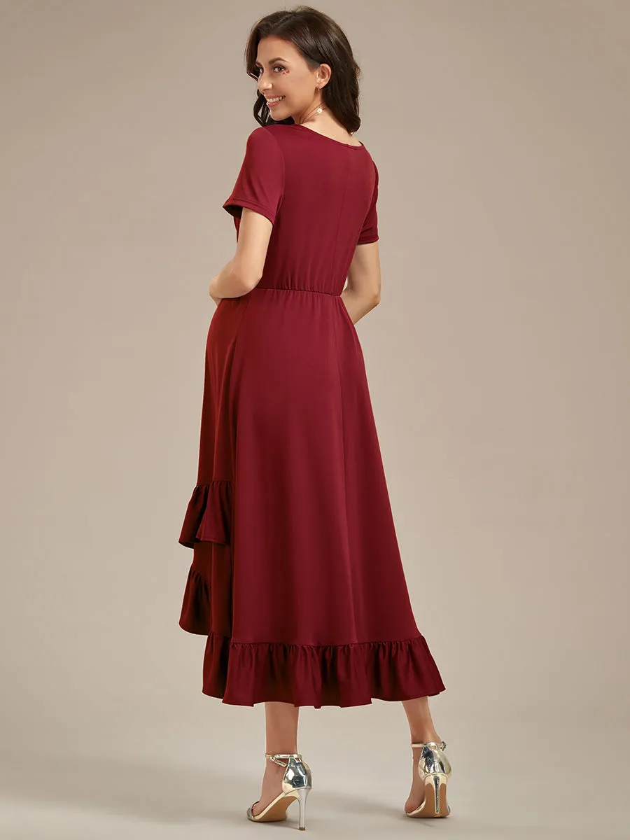 High Low Ruffles Wholesale Maternity Dresses