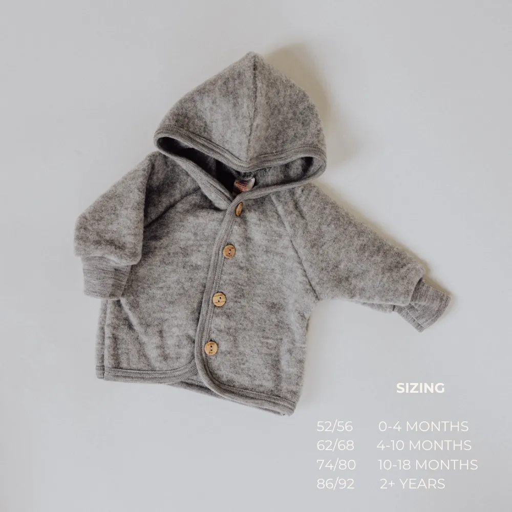 Hooded jacket - 100% Virgin wool - Oversized fit - Grey