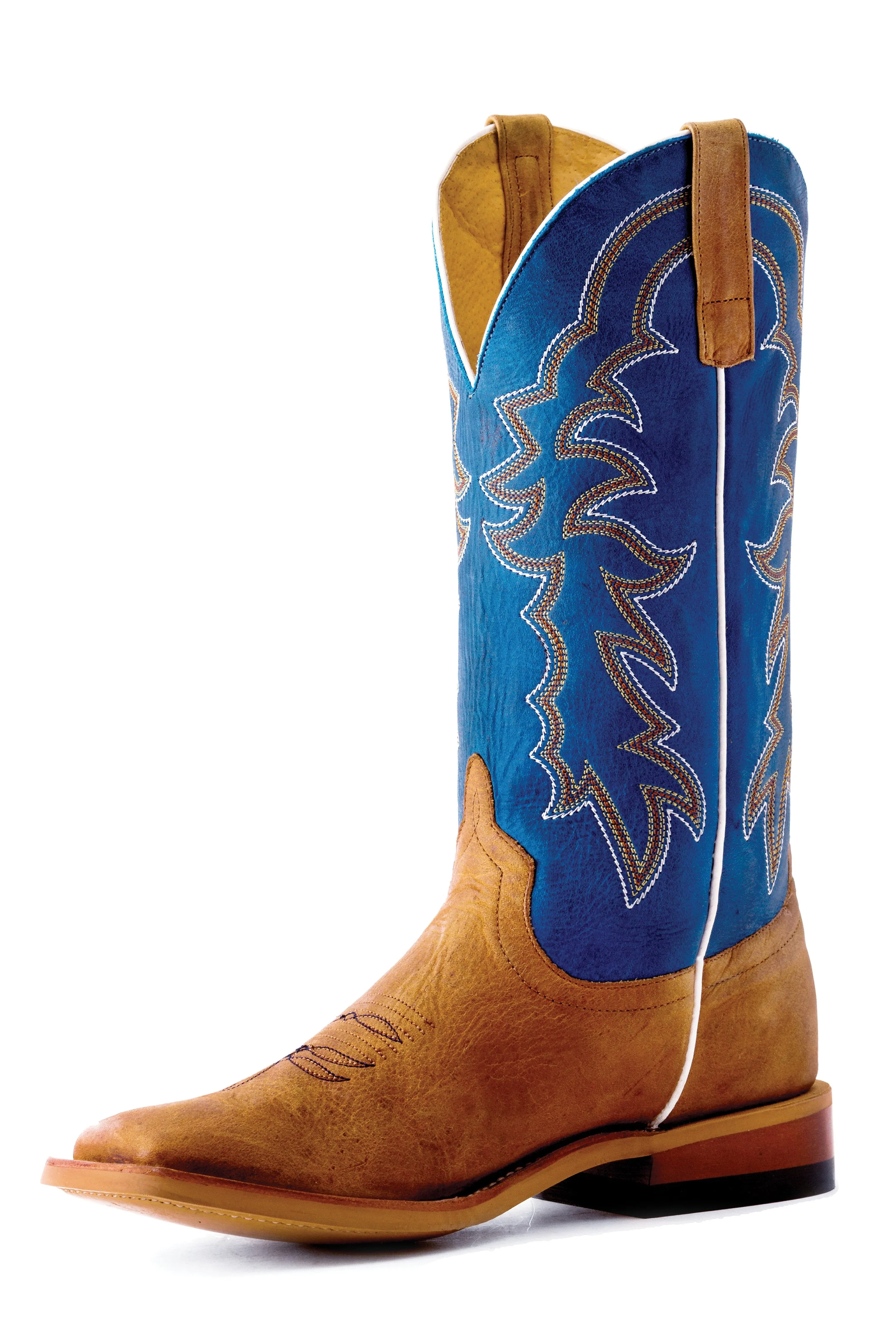 Horse Power Adult Boots - HP1836 Pecan Barking Iron with Sugared Blue Jeans Top