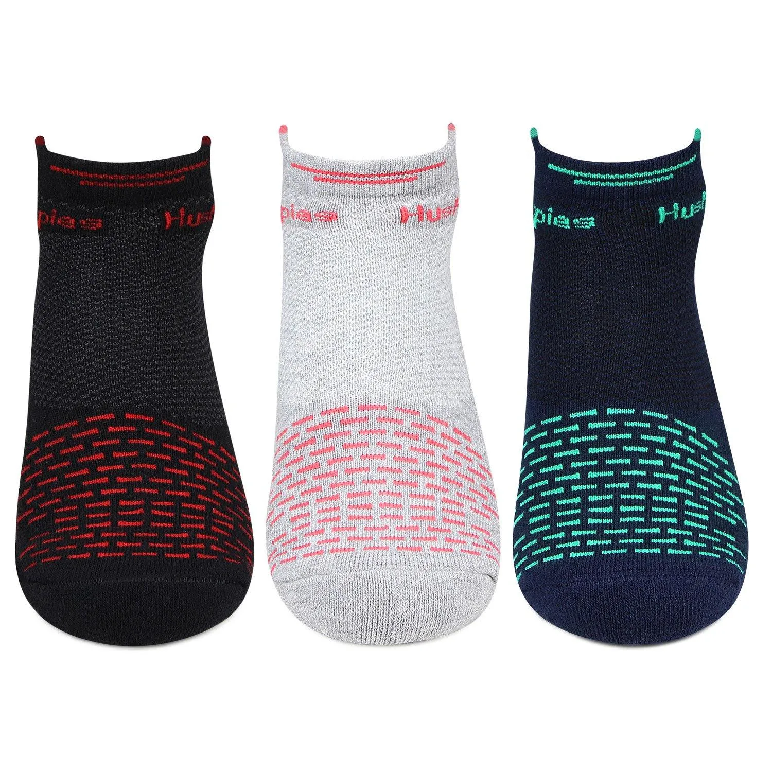 Hush Puppies Women's Multicolored Cushioned Ankle Socks - Pack of 3