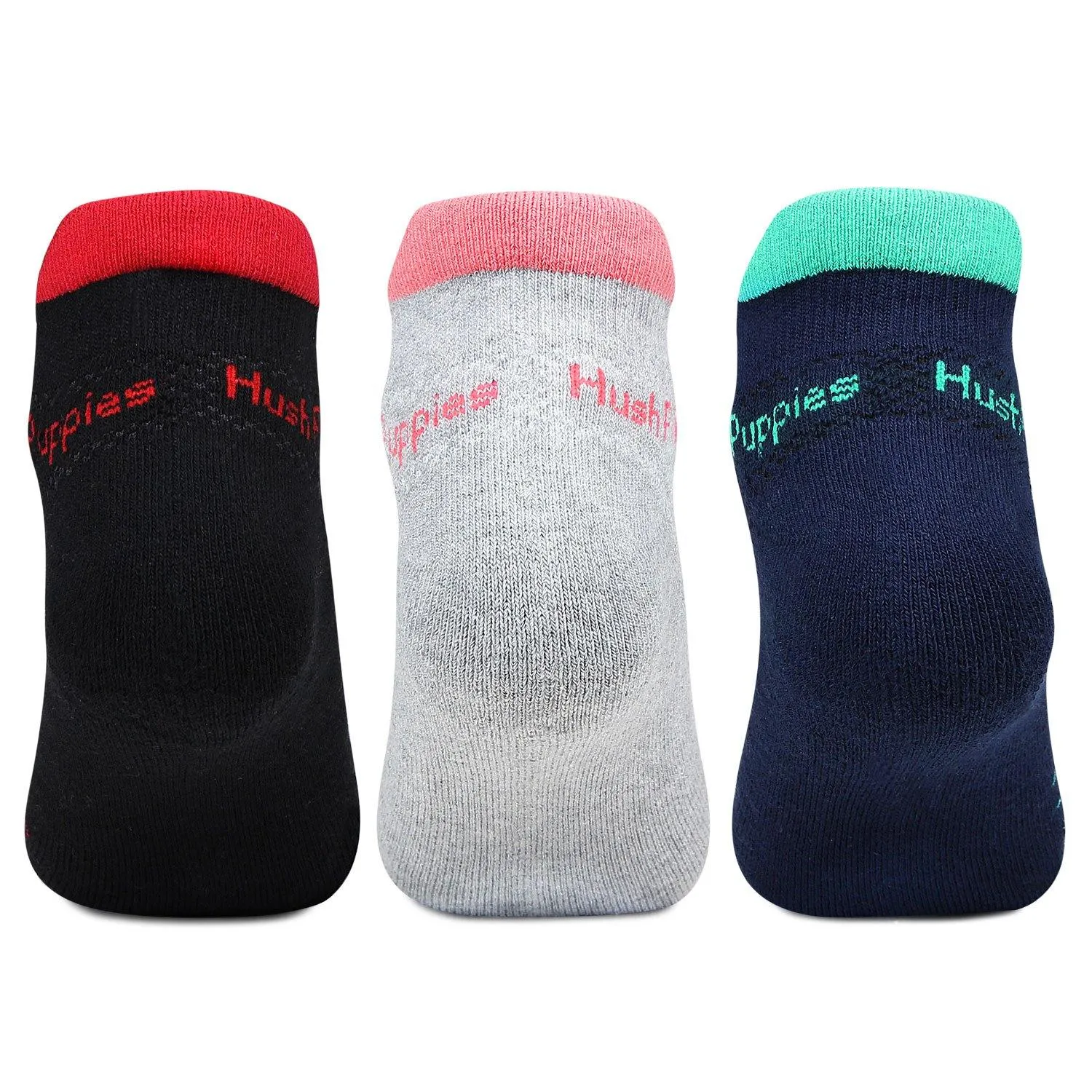 Hush Puppies Women's Multicolored Cushioned Ankle Socks - Pack of 3