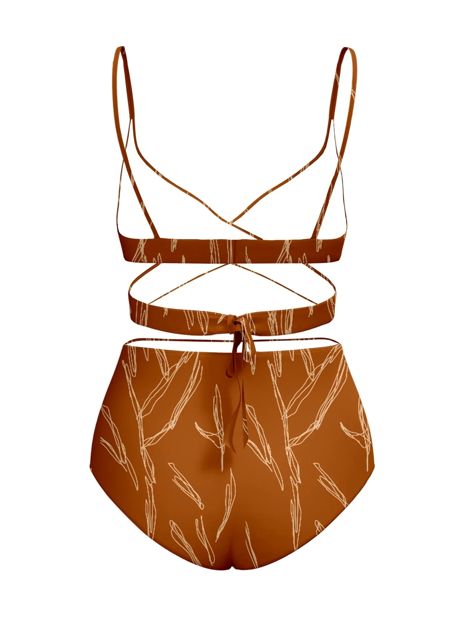 Idya Swimsuit - Scribble Rust