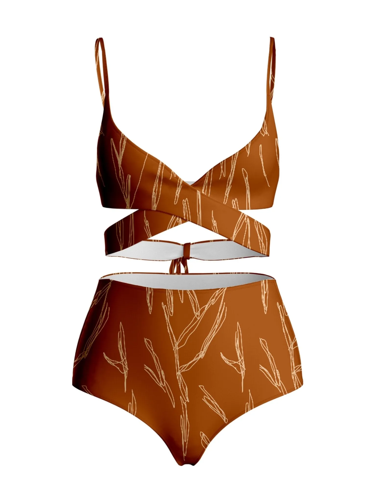 Idya Swimsuit - Scribble Rust