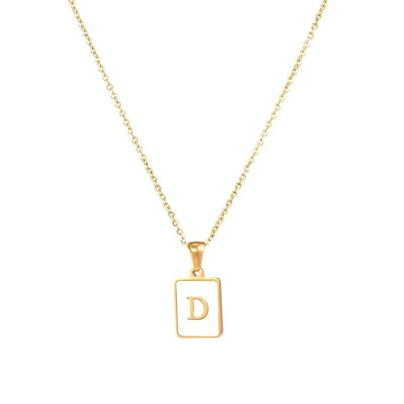 Initial Pendant Letter 18K Gold-plated Stainless Steel Necklace