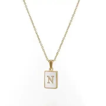 Initial Pendant Letter 18K Gold-plated Stainless Steel Necklace