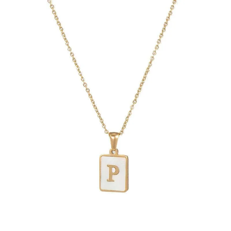 Initial Pendant Letter 18K Gold-plated Stainless Steel Necklace