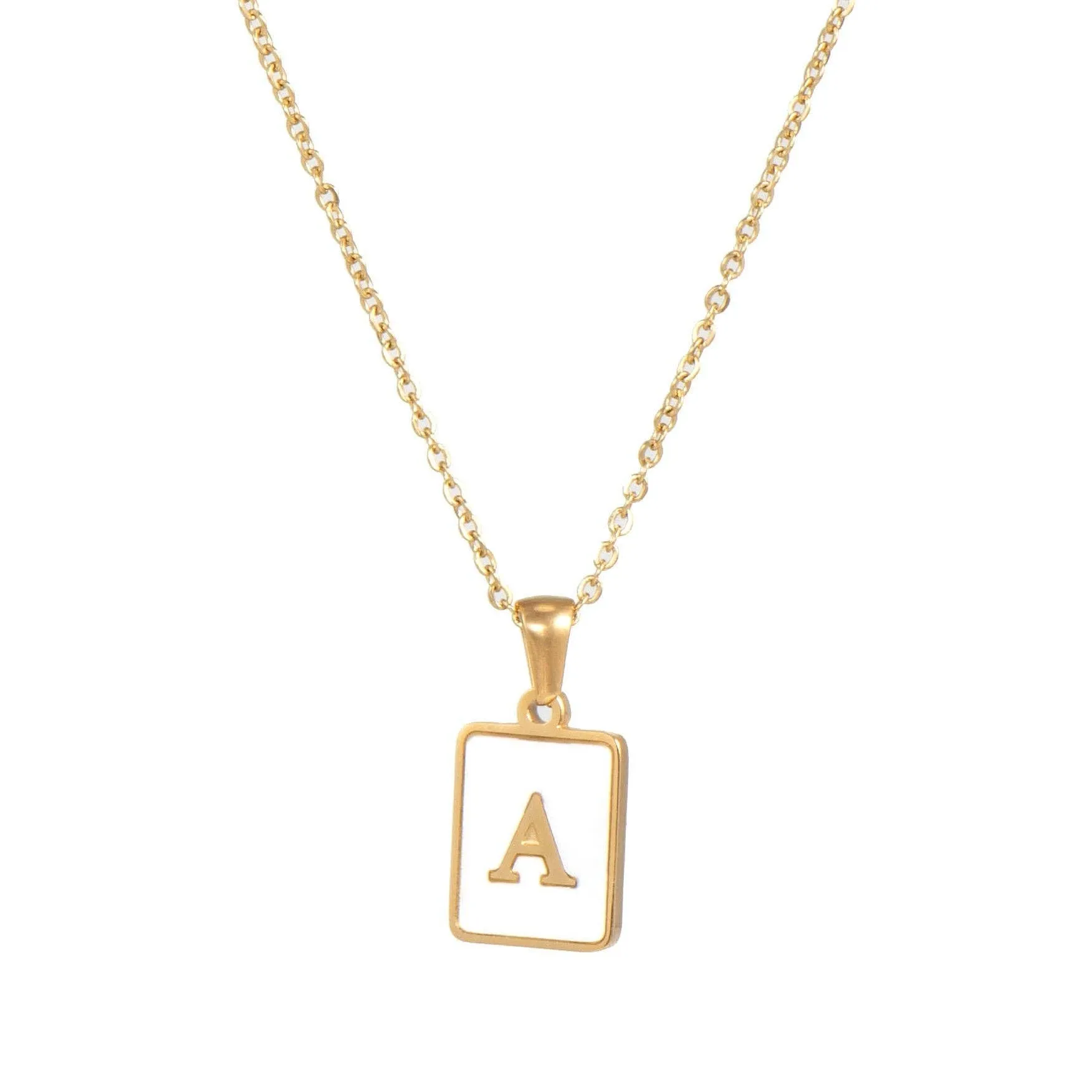 Initial Pendant Letter 18K Gold-plated Stainless Steel Necklace