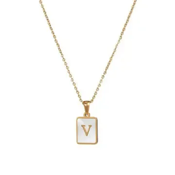 Initial Pendant Letter 18K Gold-plated Stainless Steel Necklace