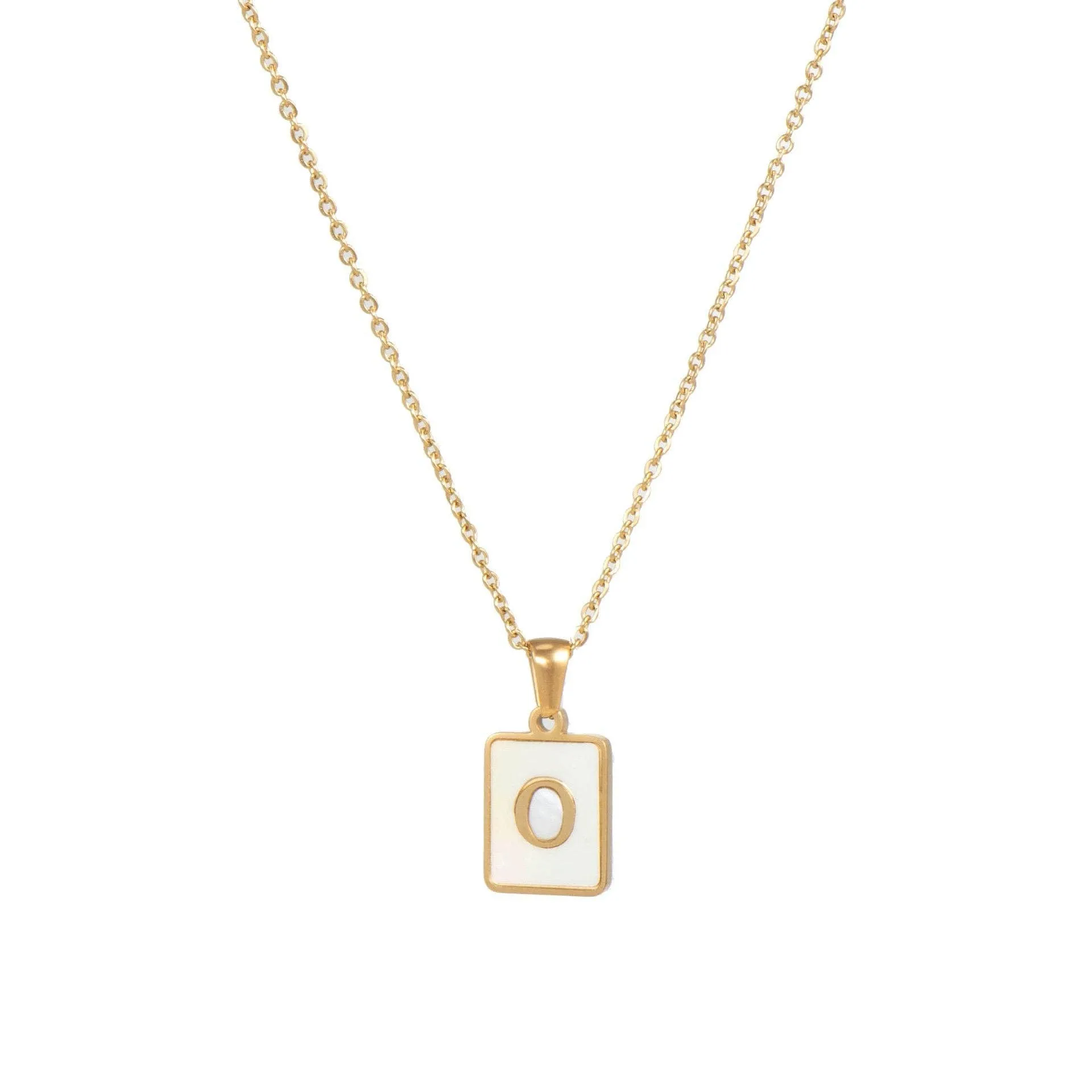 Initial Pendant Letter 18K Gold-plated Stainless Steel Necklace