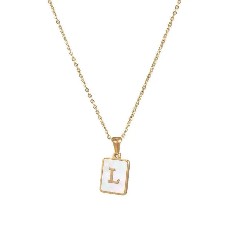 Initial Pendant Letter 18K Gold-plated Stainless Steel Necklace