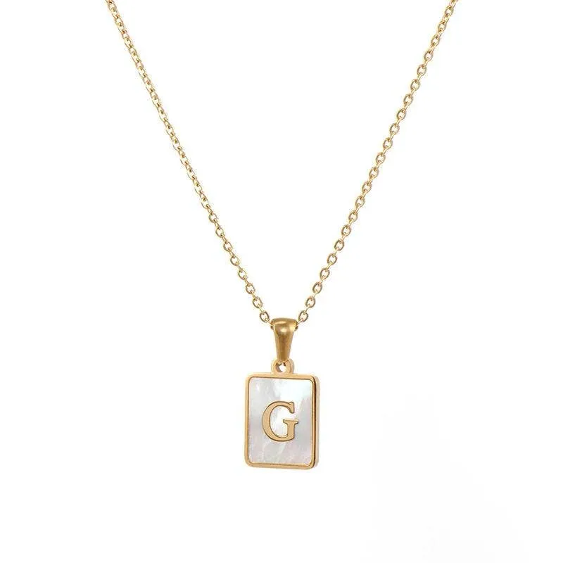 Initial Pendant Letter 18K Gold-plated Stainless Steel Necklace