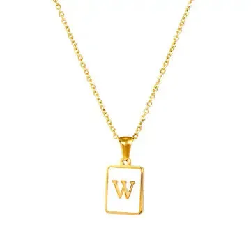 Initial Pendant Letter 18K Gold-plated Stainless Steel Necklace