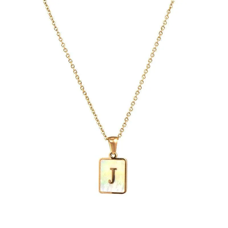 Initial Pendant Letter 18K Gold-plated Stainless Steel Necklace