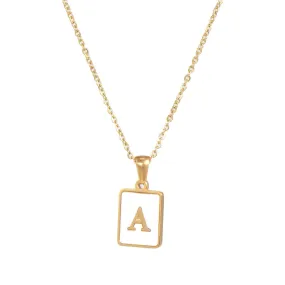 Initial Pendant Letter 18K Gold-plated Stainless Steel Necklace