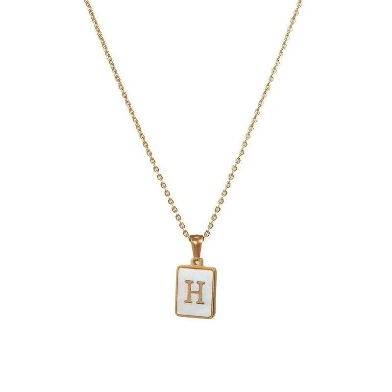 Initial Pendant Letter 18K Gold-plated Stainless Steel Necklace