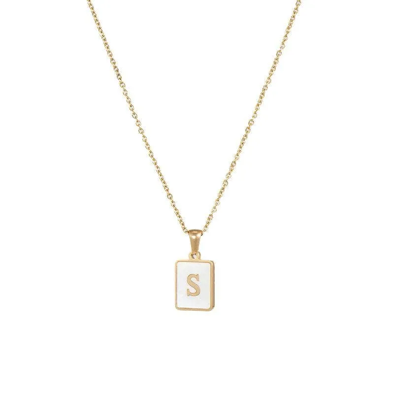 Initial Pendant Letter 18K Gold-plated Stainless Steel Necklace