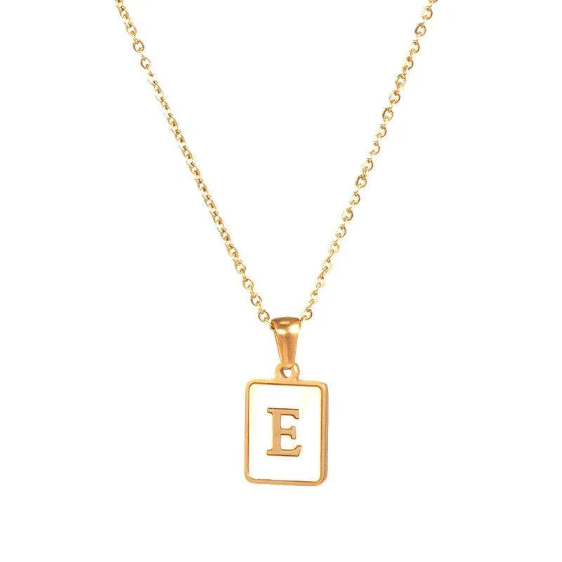 Initial Pendant Letter 18K Gold-plated Stainless Steel Necklace