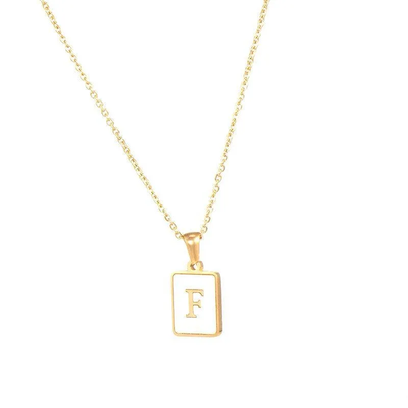 Initial Pendant Letter 18K Gold-plated Stainless Steel Necklace