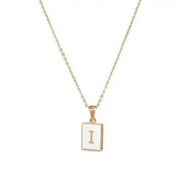 Initial Pendant Letter 18K Gold-plated Stainless Steel Necklace