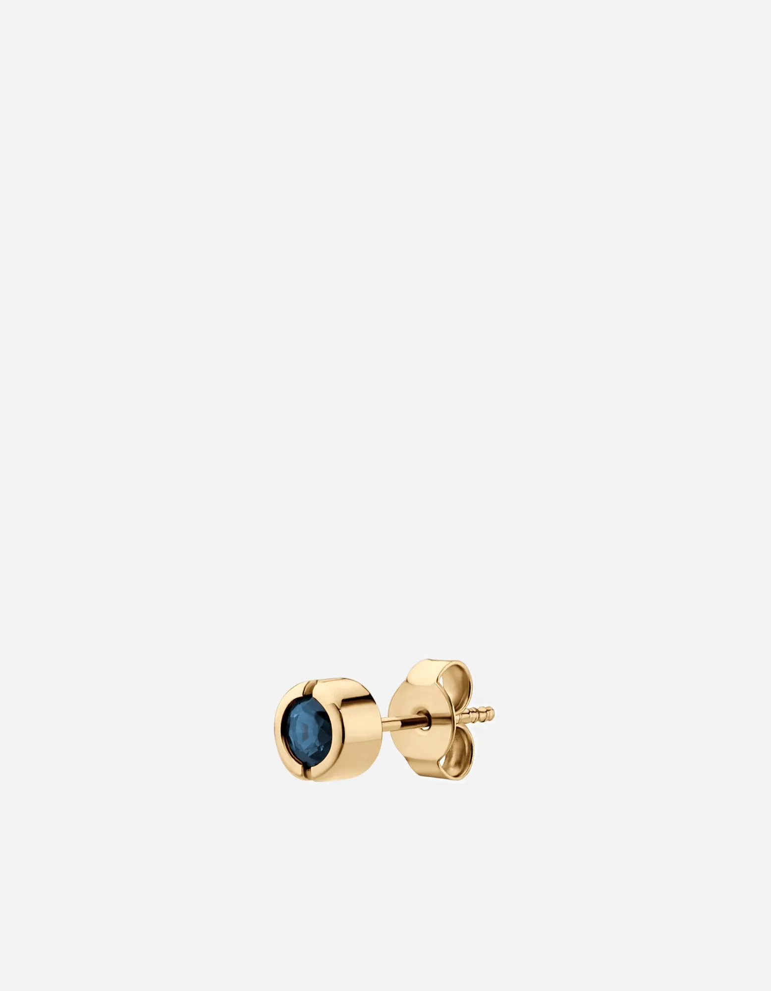 Kali Stud Earring, 14k Yellow Gold w/Blue Sapphire