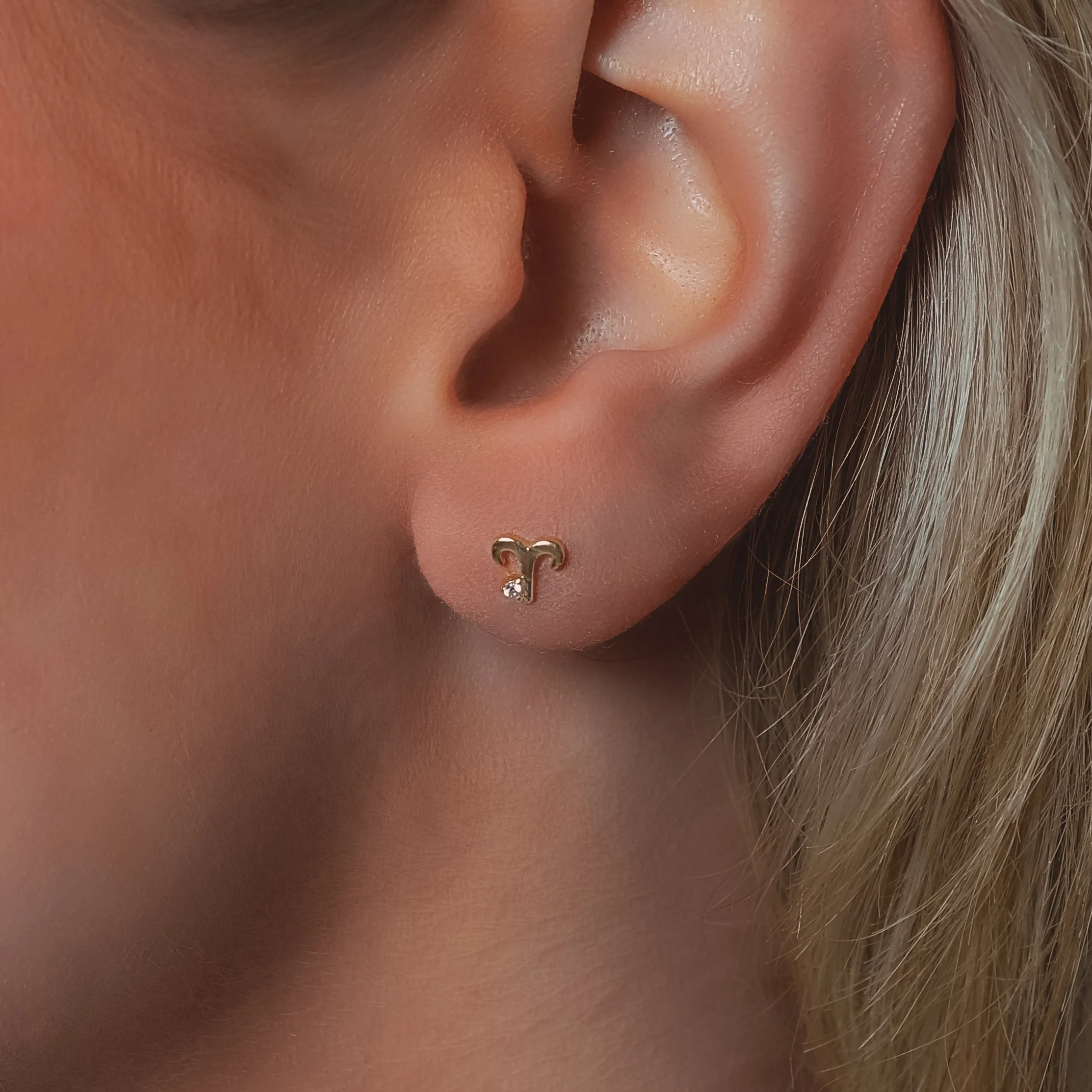 Kali Zodiac Symbol Stud Earrings | 18K Gold Plated