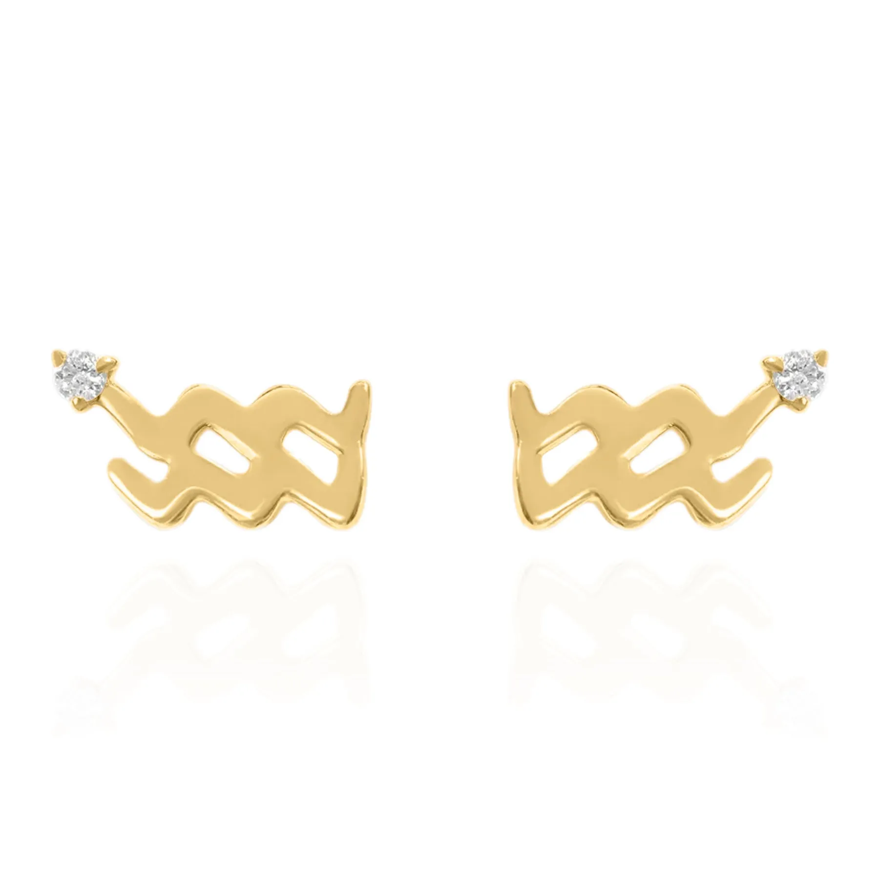 Kali Zodiac Symbol Stud Earrings | 18K Gold Plated