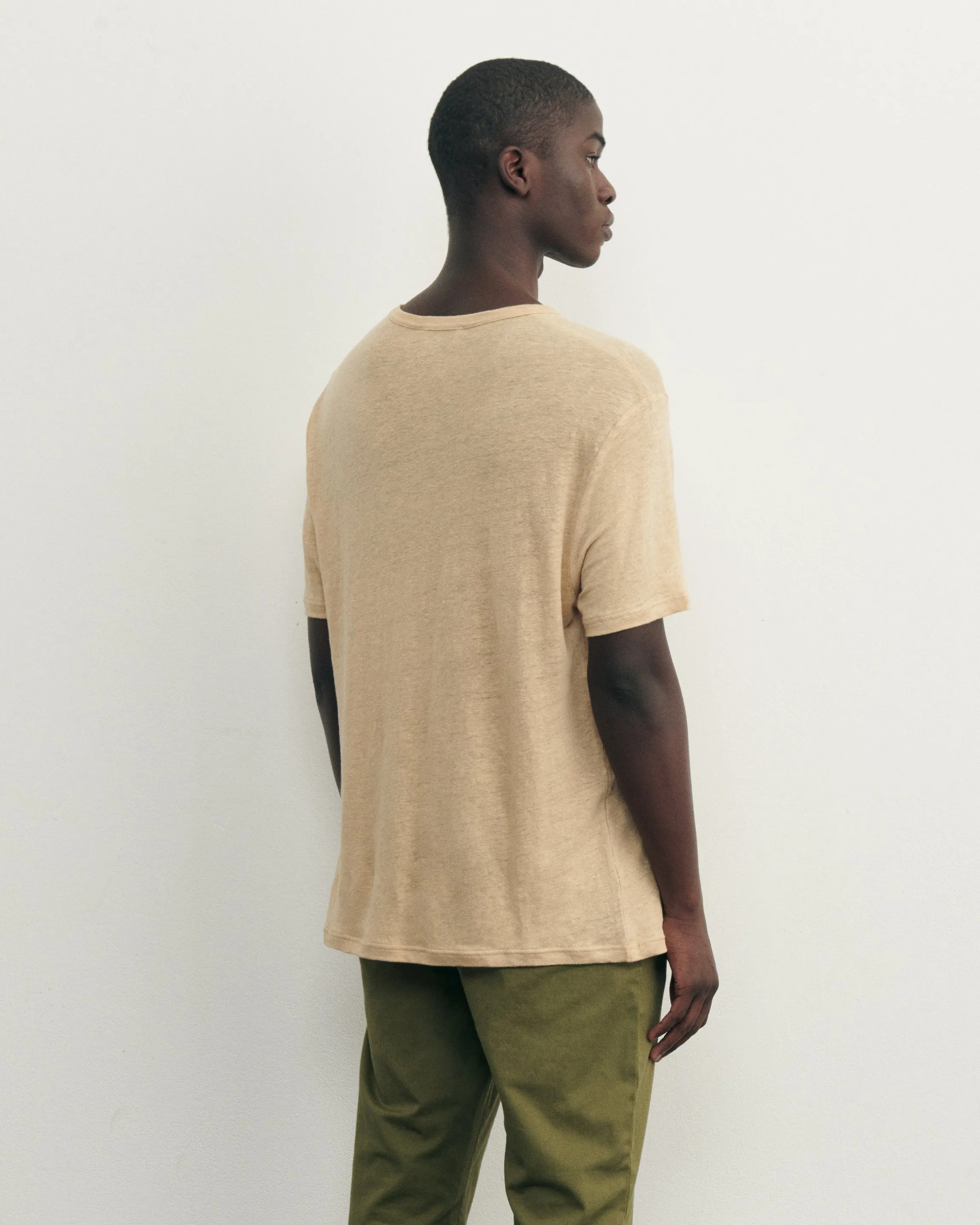 Linen Villiers T-shirt "out of office"