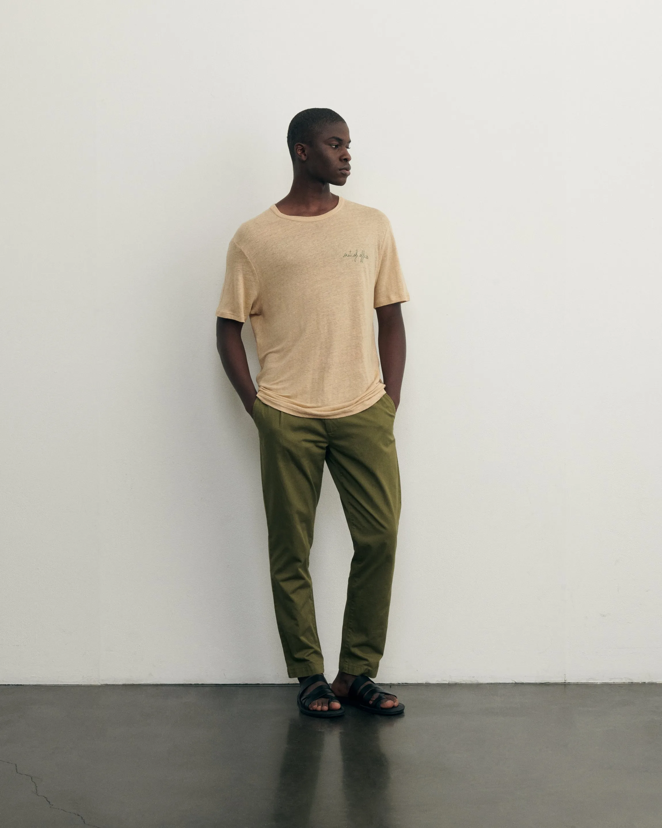 Linen Villiers T-shirt "out of office"