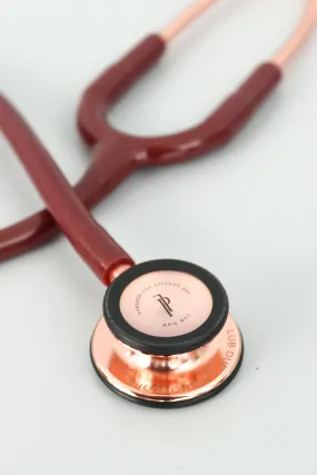 Lub Dup Adult Stethoscope - Burgundy-Rose Gold Edition