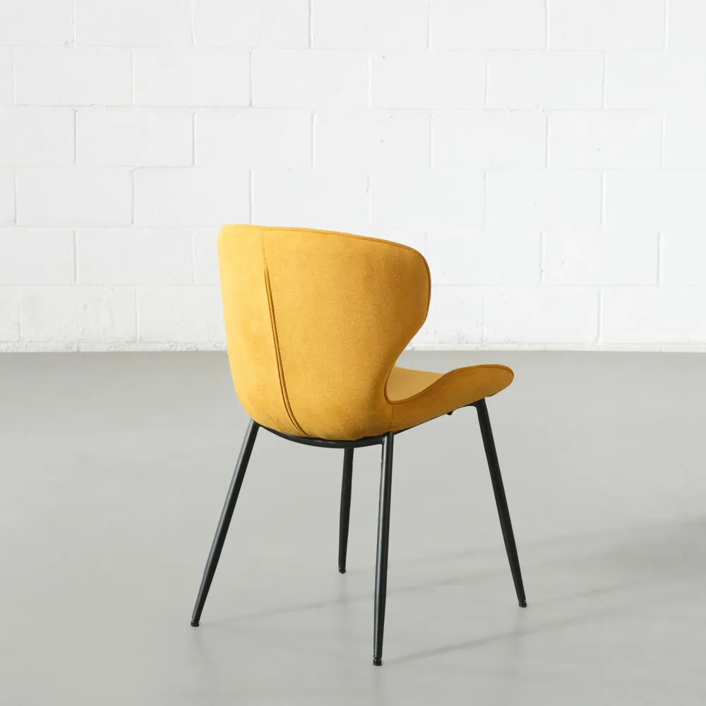 MARILYN - Yellow Fabric Dining Chair