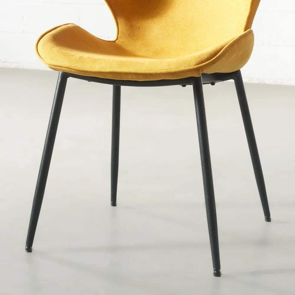 MARILYN - Yellow Fabric Dining Chair