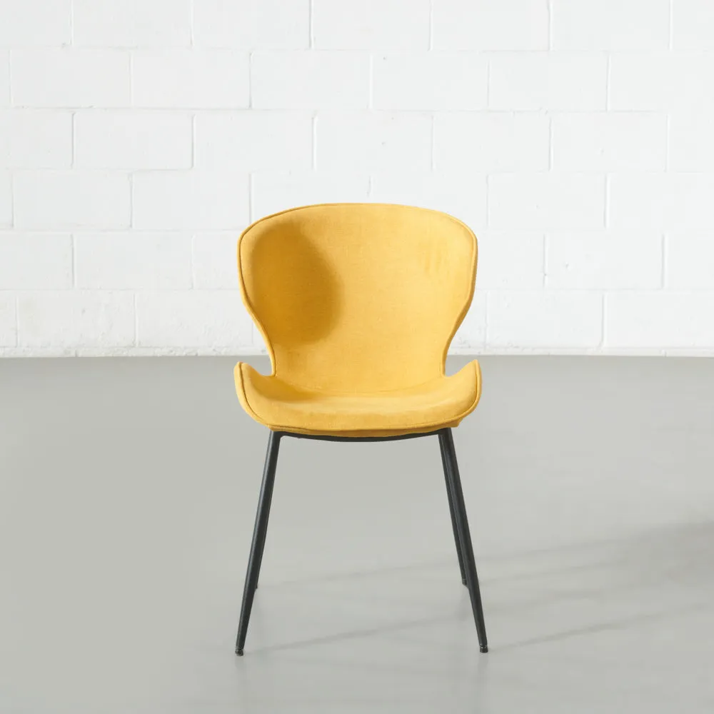 MARILYN - Yellow Fabric Dining Chair