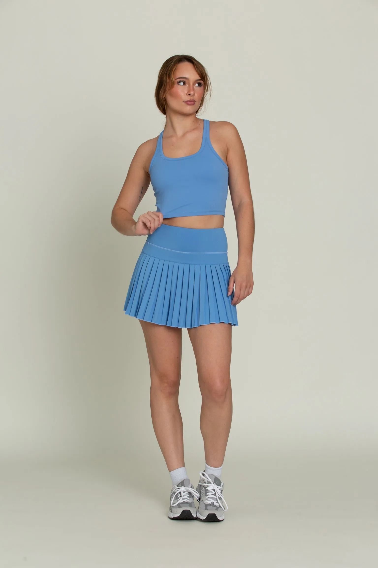 Marina Blue Racerback Crop Tank