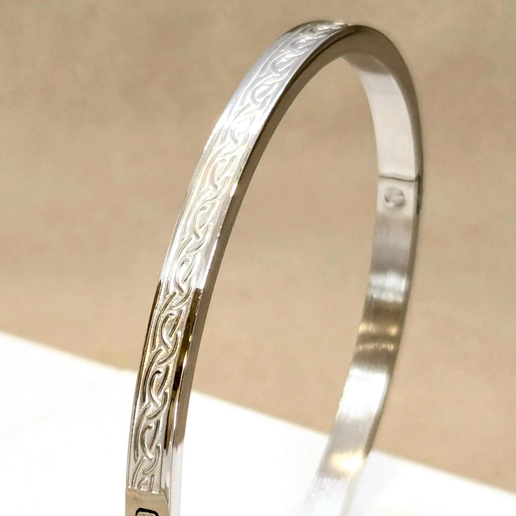 Minimalistic Sleek Rhodium Plated Bracelet